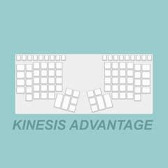 Kinesis Advantage Mechanical Keyboard layout vector Computer Keyboard, Icons, Illustration, desk setup, setup, mechanical switches, gray, minimalist, typing