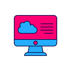 Filled outline Weather forecast icon isolated on white background. Vector