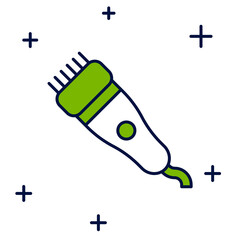 Filled outline Electrical hair clipper or shaver icon isolated on white background. Barbershop symbol. Vector