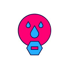 Obraz premium Filled outline Water drop forbidden icon isolated on white background. No water sign. Vector