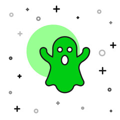 Filled outline Ghost icon isolated on white background. Happy Halloween party. Vector