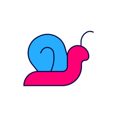 Fototapeta premium Filled outline Snail icon isolated on white background. Vector