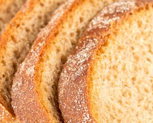sliced ​​bread on a white background