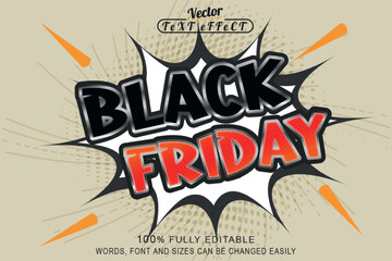 Black friday text effect template, editable sale and fashion text style