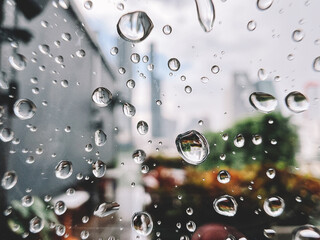 Water drop on mirror