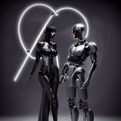 Fototapeta premium Robots in love