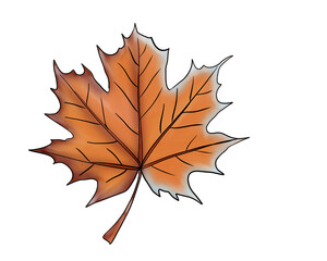 autumn maple leaf oil painted for decorations 