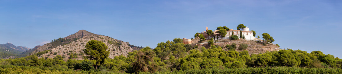 Fototapeta na wymiar Panorama of Castellón de la Plana Foothills with Ruins of the Hermitage of the Magdalena