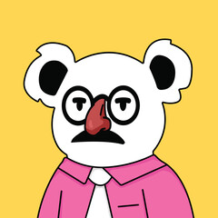 Polar bear NFT vector. NFT design, polar bear character design. NFT Bear art flat vector illustration.