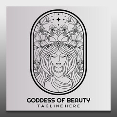 Premium Vector | Nature Goddess Beauty Creative Logo Template