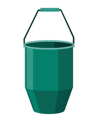 Obraz premium Bucket. Bail vector cartoon icon or pail with handle. Plastic household equipment. Cleaning container