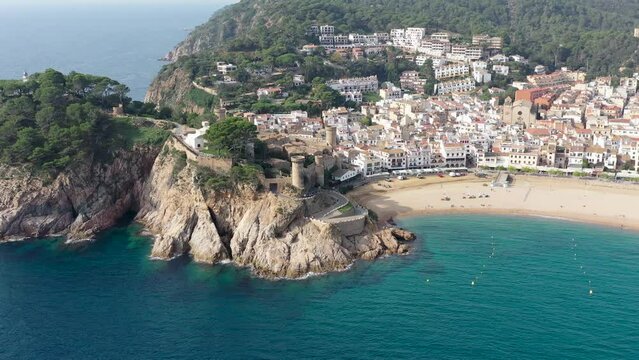 the popular Village of Tossa de Mar at Costa Brava,Catalonia,mediterranean Sea,Spain