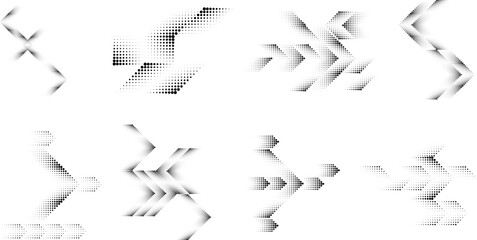 Linear halftone dots .Design elements for posters, social media, promotion,  flyer, covers .Dotted elements .vector illustration