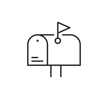 Mailbox line icon. Postbox outline icon. Isolated vector illustration.