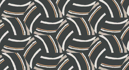 Ceramic Geo Tile. Swimwear Design. Watercolor Geometric Pattern. Vector Seamless Illustration. Granite Bohemian Geometric Print. Apricot Artistic Optical Repeat. Decorative Ethnic Boho Print.