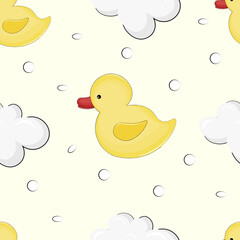 seamless pattern with foam and duck