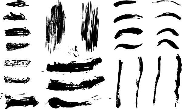 Artistic Isolated Strokes. Graphic Splatter. Chinese Paint Art. Brush strokes set. Abstract Grunge Paint. Ink Brushes. Vector Artistic Strokes. Acrylic Artistic Shapes. Ink Element