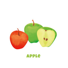 Obraz premium Colorful vector of an apple isolated on a white background