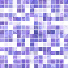 Tiny purple geometric mosaic pixel grid seamless pattern. Modern square shape tile trend texture. Color of the year 2022 grid background. High quality jpg raster swatch.