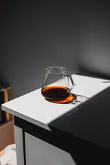 glass decanter with brewed coffee