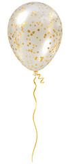 Transparent gold confetti balloon