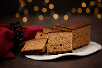 Traditional spice gingerbread cake with honey, ginger, cinnamon, nutmeg and annis. Christmas desert