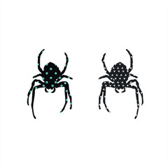 illustration of spider with polka dot and triangle pattern