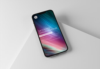 Mobile Phone Screen Mockup on White Display