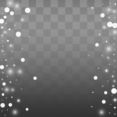 White Snow Vector Grey Background. New Snowflake