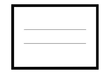 Etikett - liniert - 2 Linien / Zeile - blank - schwarzer Rahmen - Vorlage Template Druckvorlage