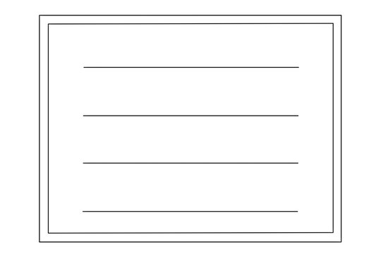 Etikett - liniert - 4 Linien / Zeilen - blank - weißer Rahmen - Vorlage Template Druckvorlage