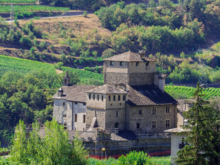 Fototapeta na wymiar Sarriod de la Tour Castle, Aosta Valley, Italy