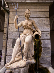 Statue of Queen Amphitrite the Queen of Atlantis and wife of King Neptune, Aosta, Italy