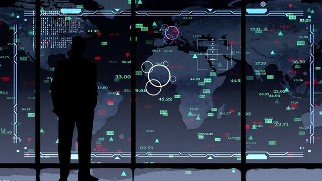 Business supply chain on a world map
