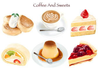 ケーキとコーヒーのセット