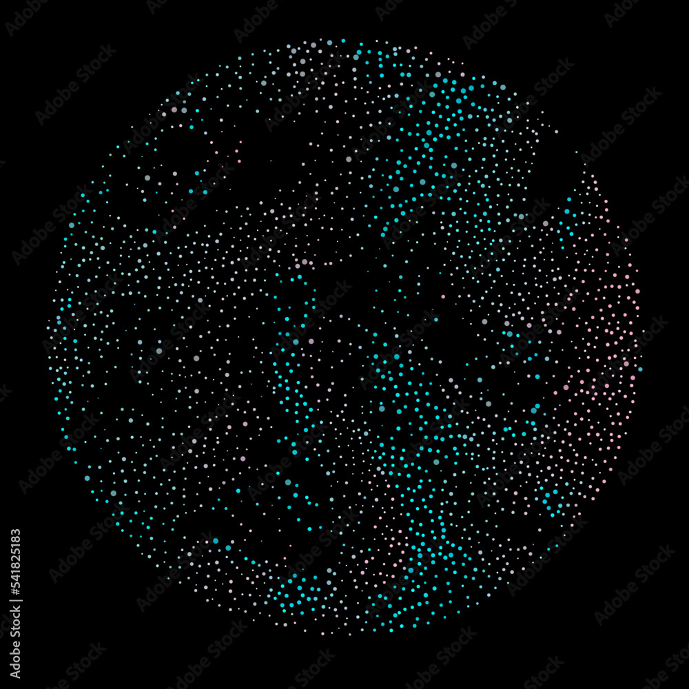 Aufkleber colorful sphere made of dots and particles. abstract vector illustration.