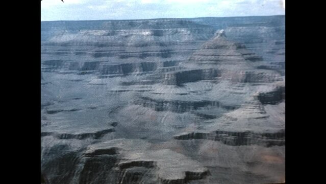 Viewing the Grand Canyon 1965 - The camera pans across a portion of the Grand Canyon in 1965. 