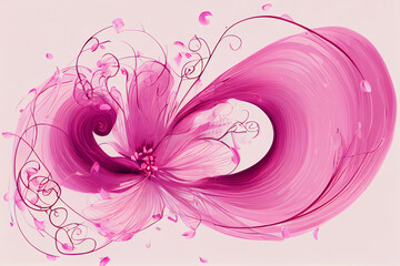 Spiral air vortex with flying blossom petals, magic dust splash. 