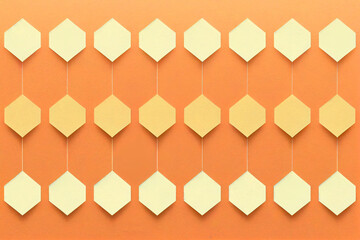 Block chain concept of many blue squares on a dark blue background. 