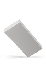 rectangular box made of white cardboard, mockup, isolate on a black background