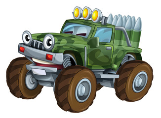 cartoon funny off road military truck car with bullets ammo © honeyflavour