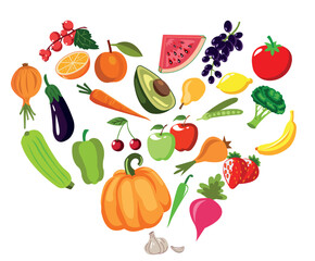 healthy organic fruits and vegetables