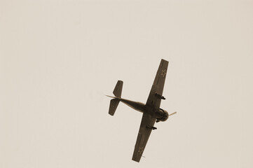 Soviet military airplane (imitation) during historical reenactment of 1945 WWII