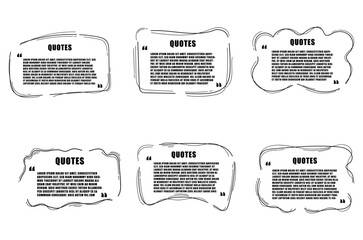 Collection of hand drawn piano bubbles templates. Concept, frame template for design poster or social media. doodle style quotes