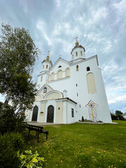 Fototapeta na wymiar Orthodox SS. Boris and Gleb Church, in Belarusian Gothic style in Novogrudok (Navahrudak), Belarus. 
