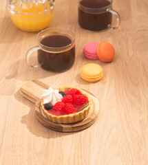 Red apples on orange background