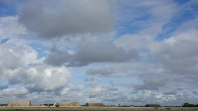 Time lapse coulds over a Disused cold war airbase.  Clouds