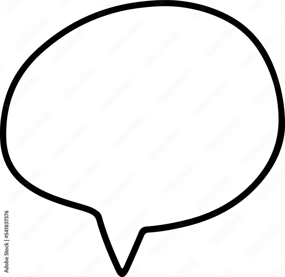 Wall mural speech bubble in doodle. hand drawn chat. speech bubble in png. balloon message in transparent backg