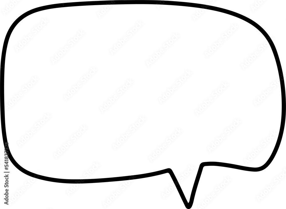 Wall mural speech bubble in doodle. hand drawn chat. speech bubble in png. balloon message in transparent backg