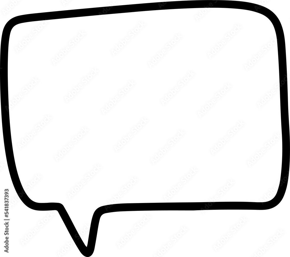 Wall mural speech bubble in doodle. hand drawn chat. speech bubble in png. balloon message in transparent backg